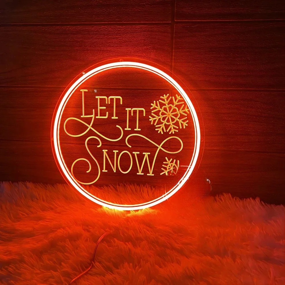 

Let It Snow Neon Sign Carve Personlity Neon Lamp For New Year's Decor Tropical Neon Led Lights Decor Wall Christmas Decoration