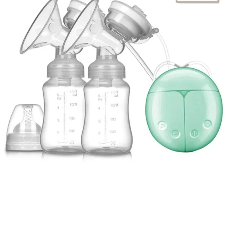 Double Electric Breast Pumps Powerful Nipple Suction USB with Baby Milk Bottle Cold Heat Pad