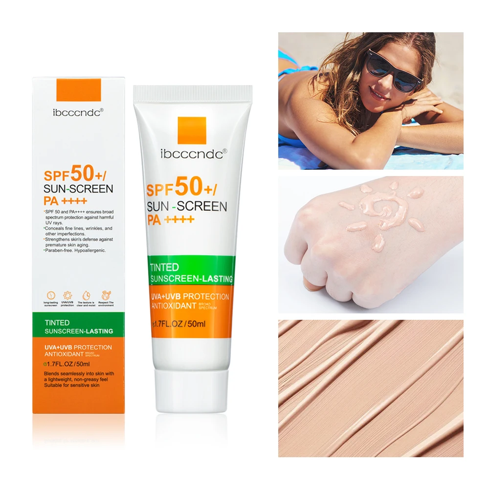 UV Daily SPF 50 Tinted Sunscreen Moisturizer Face Lotion Hyaluronic Acid Broad Spectrum Hydrating Non Greasy 50g