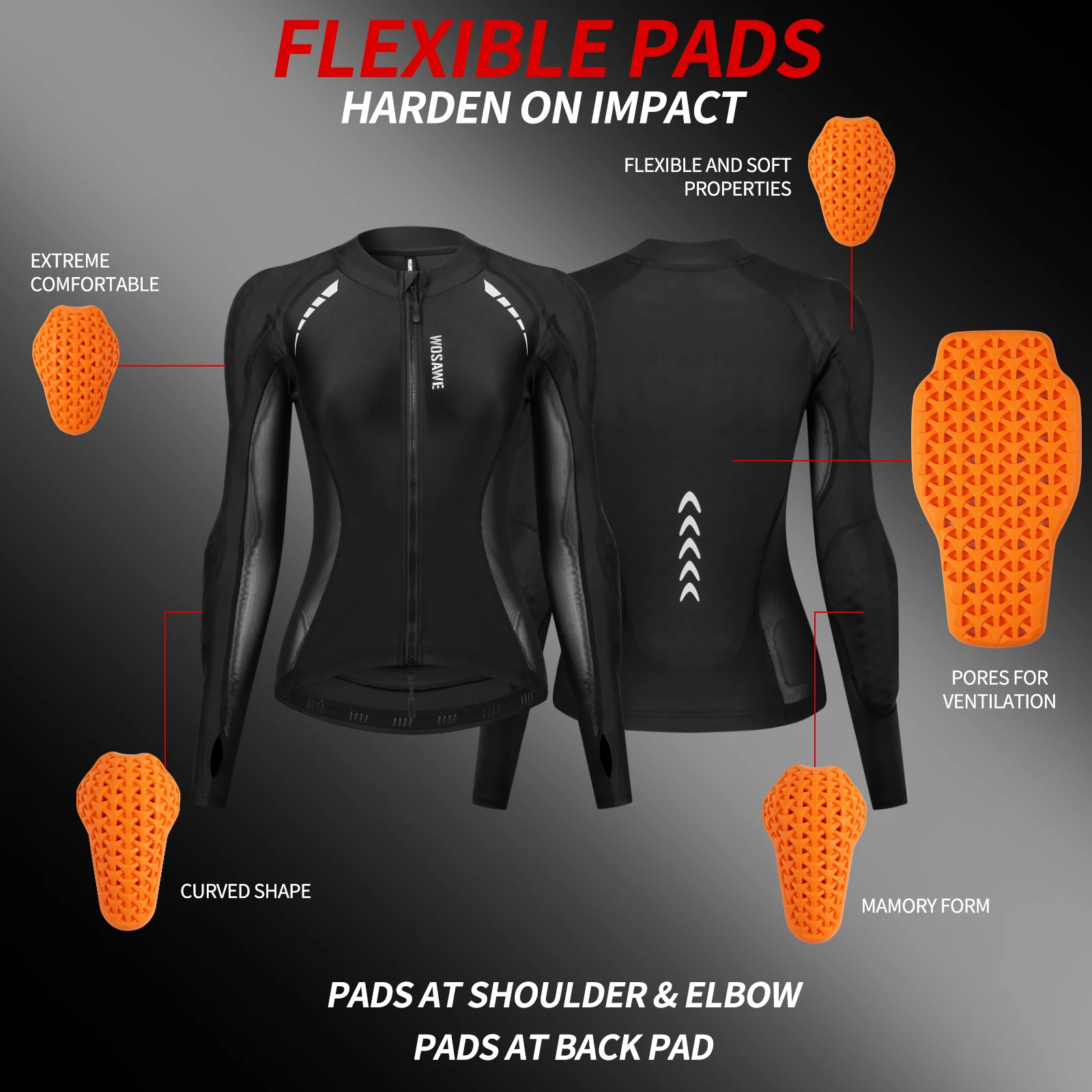 WOSAWE 여름 여성용 메쉬 오토바이 재킷 통기성 오토바이 라이딩 재킷 방풍 오토바이 재킷