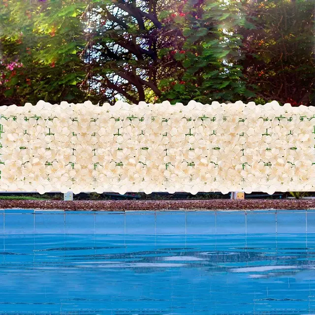 Mesterséges Sövénypanelek Virágokkal, Borostyán Kerítés Adatvédelmi Képernyő Az Erkély Teraszhoz, Kültéri, Viráglevelek Háttere A Fe -Hez - Image 4
