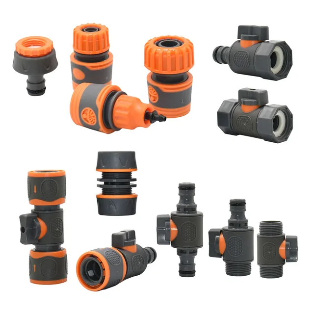 1/2'' 3/4'' 1'' Hose Quick Connecter 3/4 Tap Valve 16mm Nipple OD16/20/32MM Garden Hose Waterstop Fittings Watering Gun Adapter