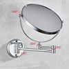 Bathroom Makeup Mirror Wall Mounted Cosmetic Extendable Shower Black Luxury Folding Mirror Extend Double Side Mirror for Hotel 5