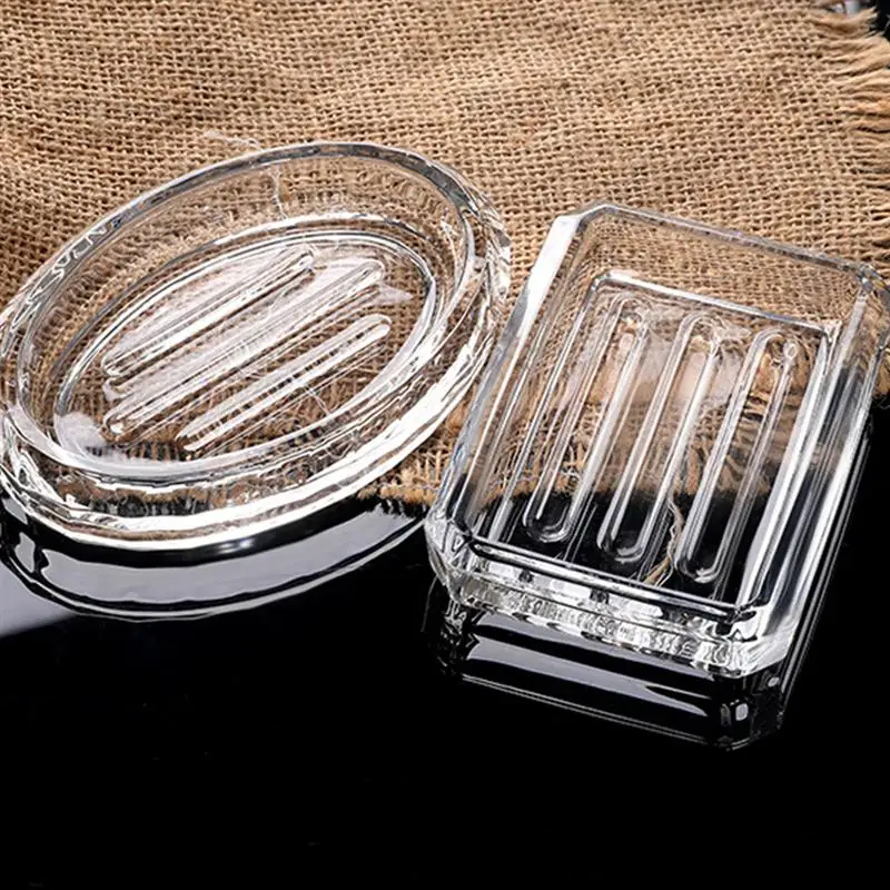 Transparent household toilet manual soap dish Exquisite Practical Delicate for Shower Home Bathroom Holder Case Container Box