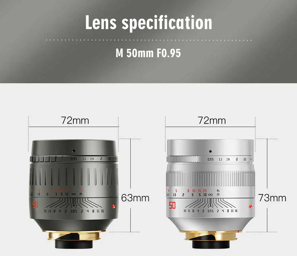 TTArtisan 50mm F0.95 MF Full frame Large Aperture Lens for Leica M