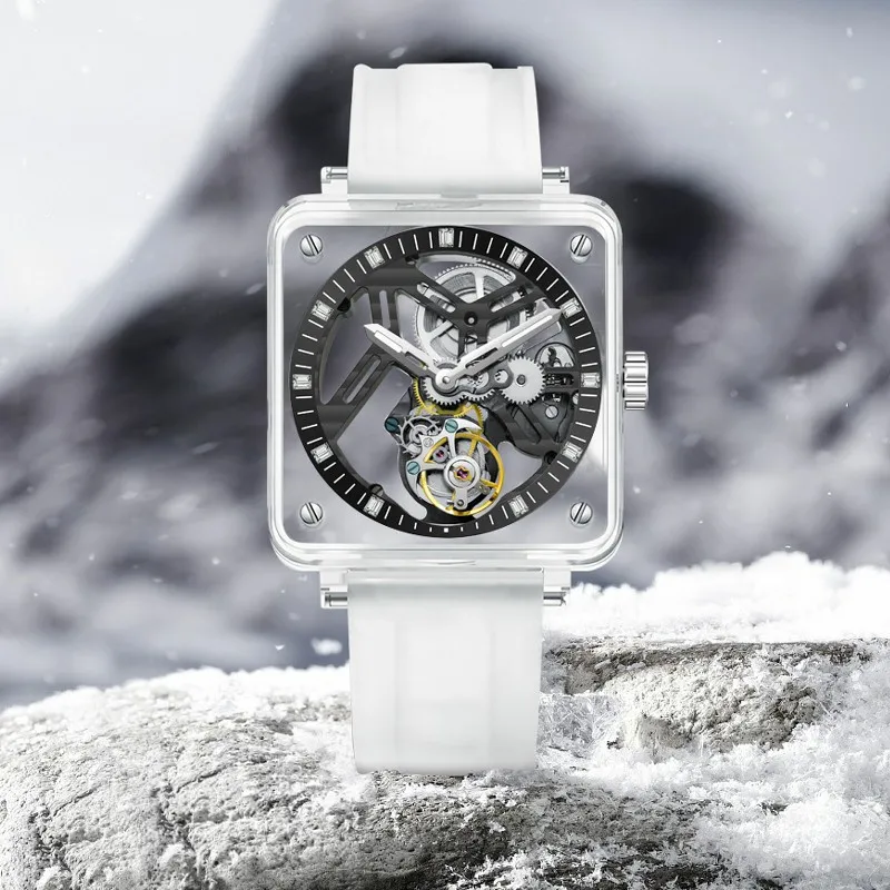 稼働 FOSSIL 腕時計 自動巻き機械式 スケルトン サンムーン 1156