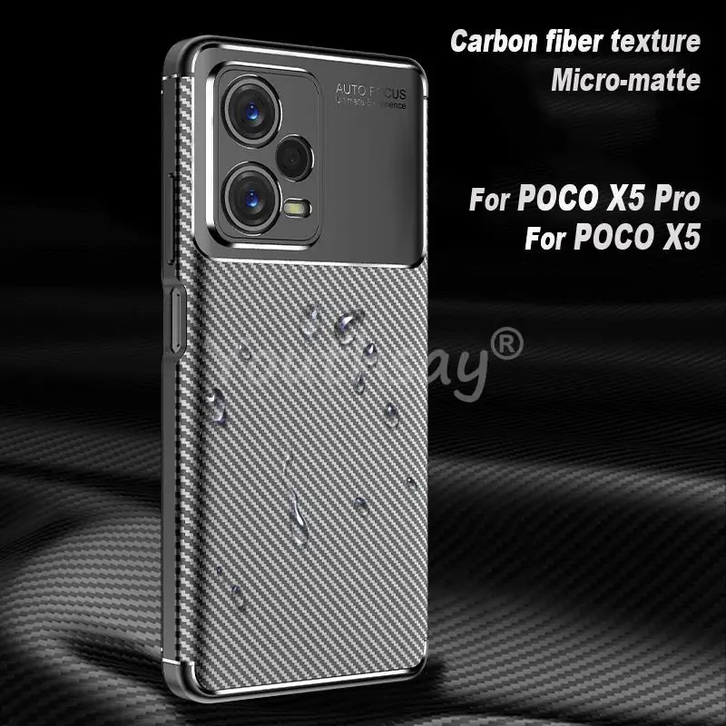 

For Xiaomi POCO X5 Pro Case Poco X5 Pro Cover Rubber Silicone Luxuy Fundas Soft TPU Phone Capa Poco X5 Pro M5 M5S M4 X4 X3 Case