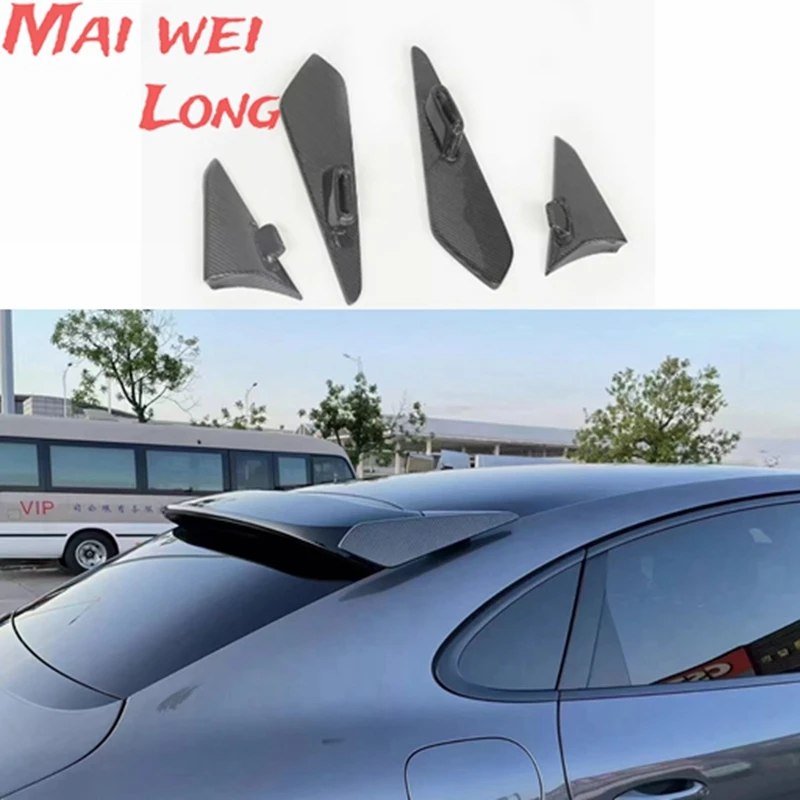 

4 шт., задний спойлер из углеродного волокна для багажника Porsche Cayenne Coupe 2019 2020 2021 2022