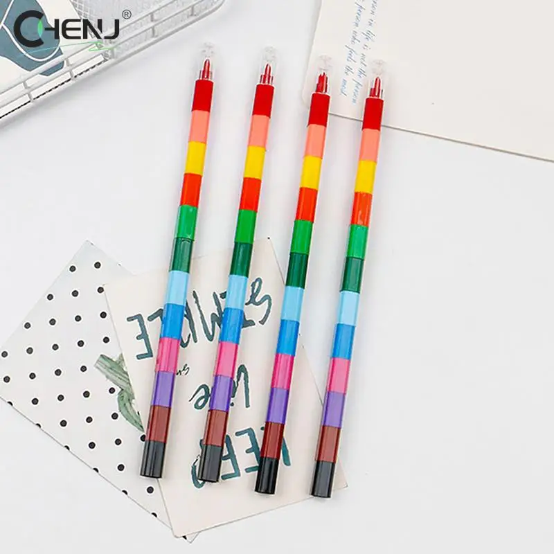 Stacking Stackable Buildable Colorful Crayon Party Favors Rainbow Pencils  For Kids' Crayons Coloring School Office Supplies
