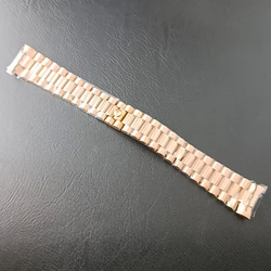 Luxury 41mm Silvery/Black Men's Steel Watch Case with Sapphire Glass and 20mm Strap for 41mm (Rose gold)