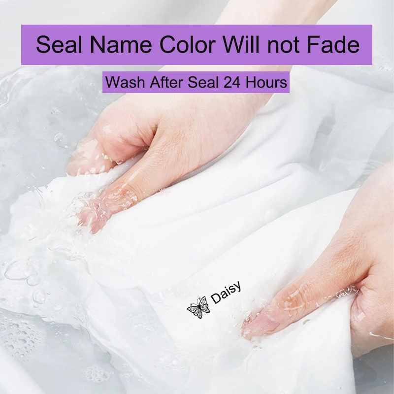 Children Name Seal Double-layer black and white ink self ink stamps name stamp name stickers name sticker Student's Stamp Kindergarten Clothes Waterproof Name Sticker Stamp