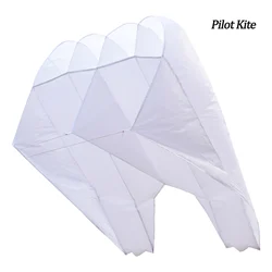 Enhanced Outdoor Sports Power Kite - 69x55 Inch Pilot with Handle and String, Good Flying (WHITE)