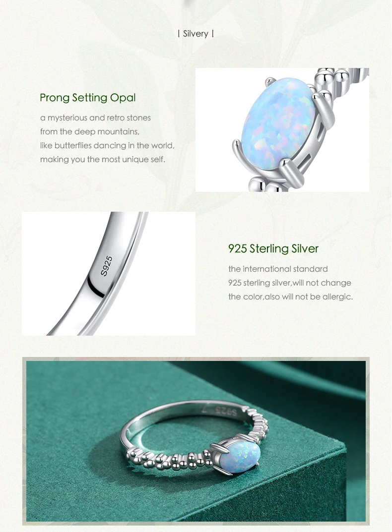 MODIAN Genuine 925 Sterling Silver Natural Oval Opals Original Design Finger Rings For Women Fashion Fine Jewelry Accessories