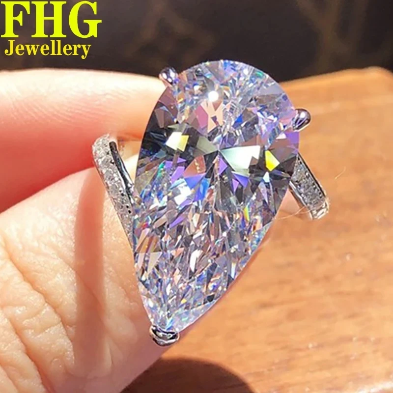 

1 2 3 4 5Carat Solid Au375 9K White Gold Ring DVVS Moissanite Diamonds Pear shape Wedding Party Engagement Anniversary Ring