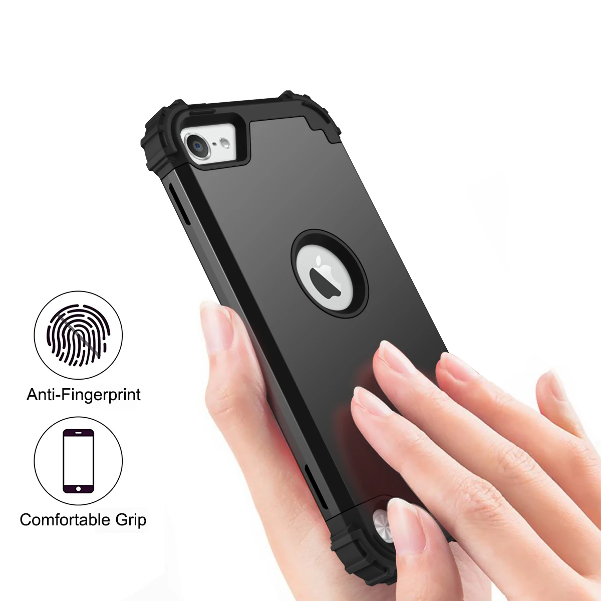 Heavy Duty 3-in-1 Shockproof Phone Case with Soft TPU Lining & Hard Plastic Frame