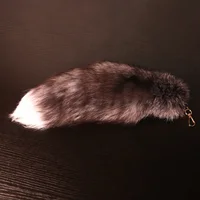 40Cm Fox Wolf Fur Tail Keychains For Women Men Faux Fur Pompom Pendant Keyring Bag Charm Car Key Chain Rings Handbag Accessories 4