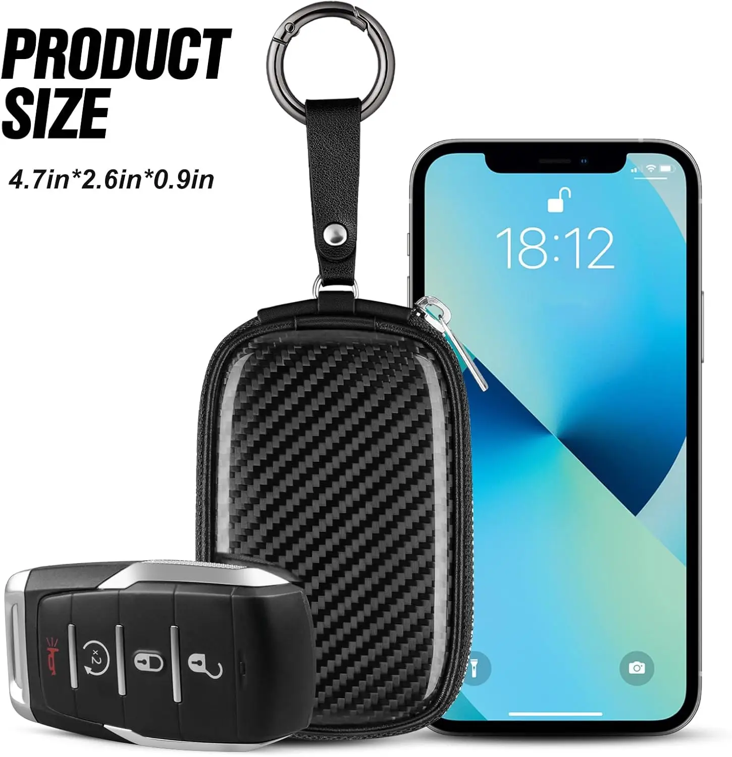 탄소 섬유 범용 키 Fob 가방 주머니 EMF RFID 자동차 RFID 신호 차단 키 Fob 보호기에서 귀하의 소지품을 보호