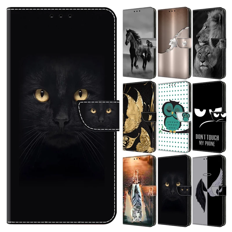 Skórzane etui z klapką dla Xiaomi Redmi Note 8 8T 9 9S 10S T 11 12 Pro 4G/5G 3D Animal Patterns Wallet dla Redmi 11 12 Pro Plus Funda