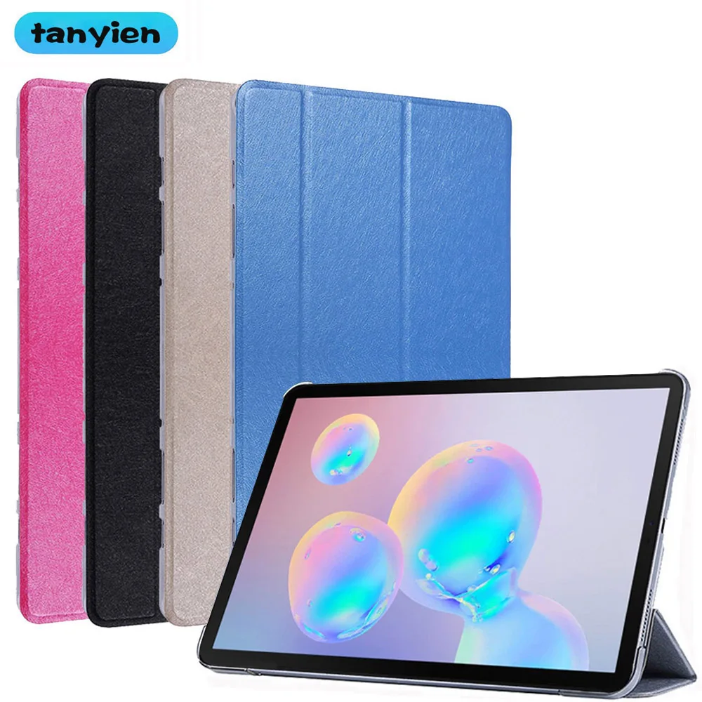 

Tablet Case For Samsung Galaxy Tab S6 10.5 2019 SM-T860 SM-T865 T860 T865 Trifold PU Leather Stand Flip Cover