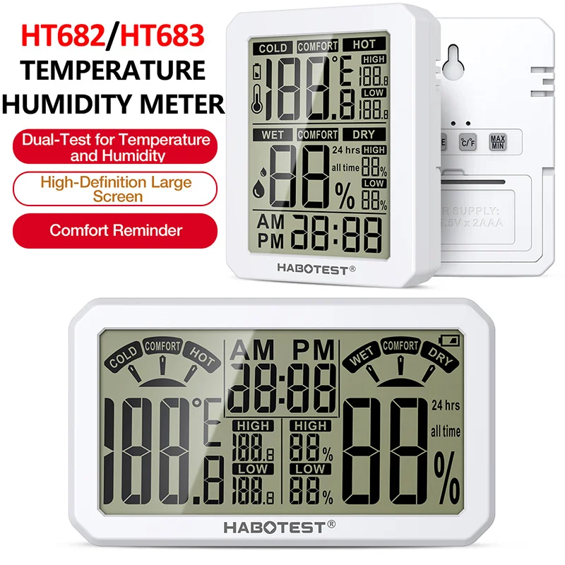 

HT682/HT683 Mini LCD Electronic Temperature and Humidity Meter Indoor Environment Thermometer Hygrometer for Home Living Room