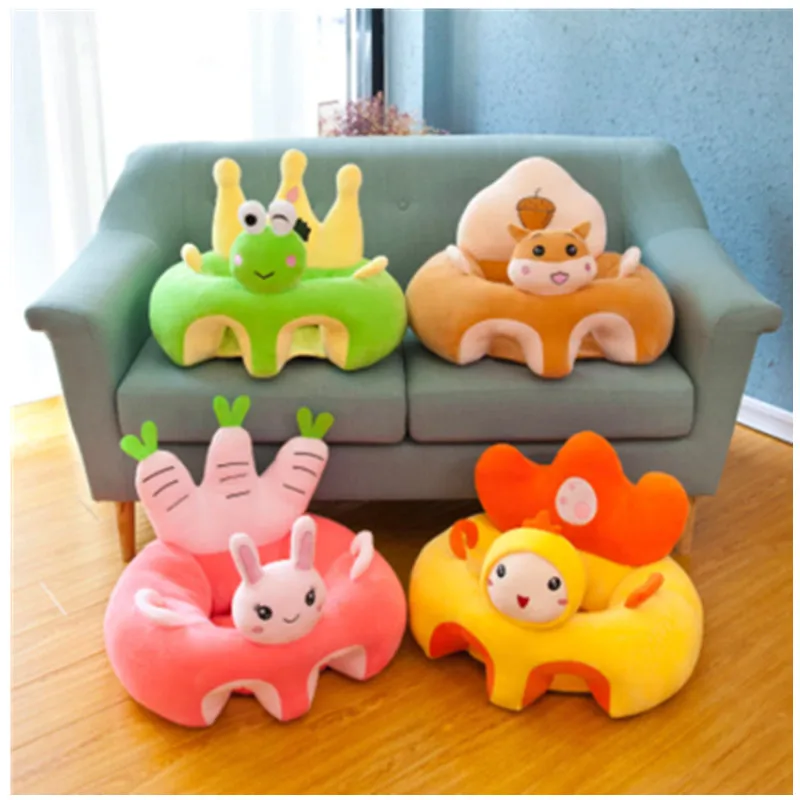 Baby Sofa Support Seat Cover Plush Chair Learning To Sit Comfortable Cartoon Toddler Nest Puff Washable without Filler Cradle SW |