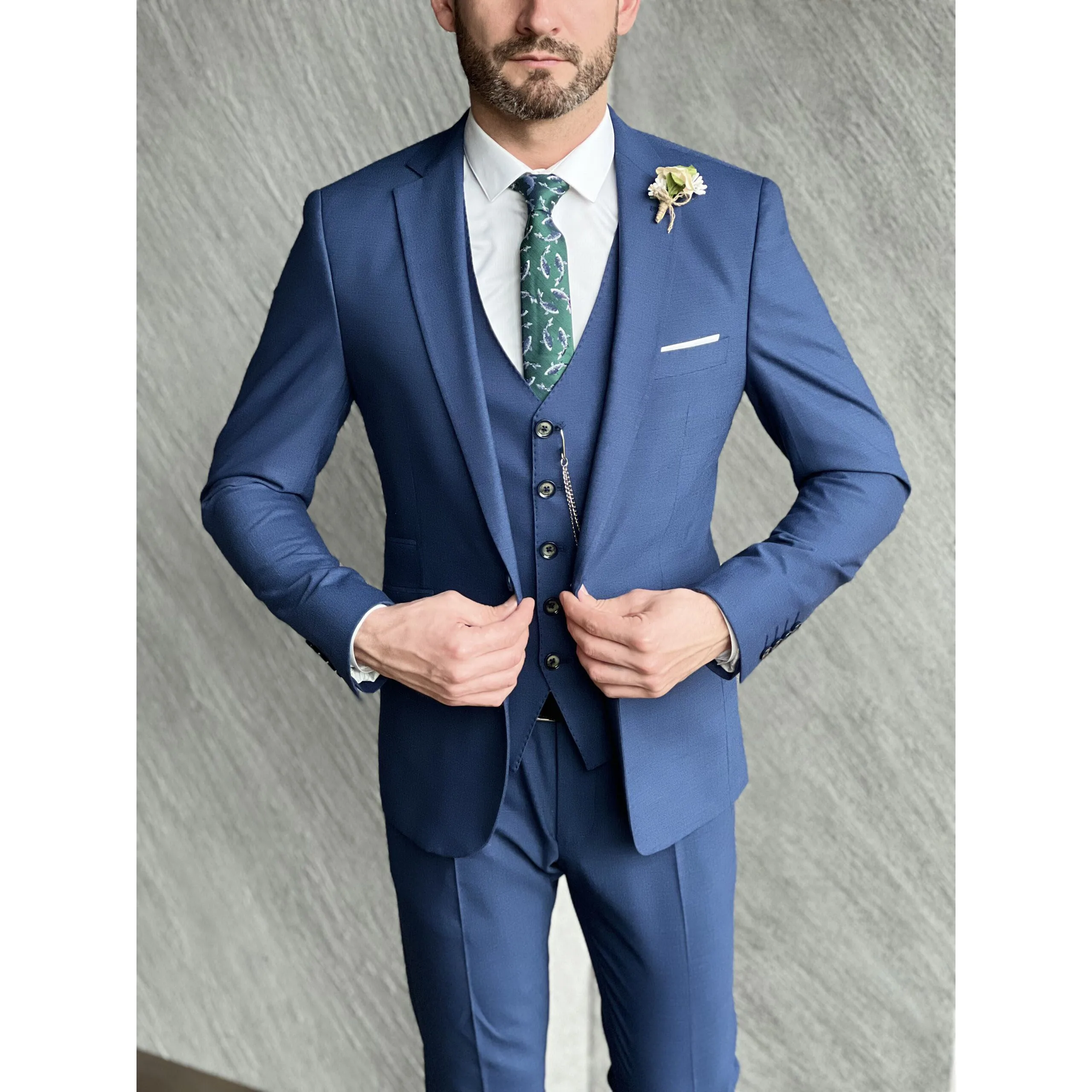 

Formal Blazer Terno Men's Suits Wedding Hombres Single Breasted Notched Lapel 3 PCS jacket Pants Vest Slim Fit Costume Hombres