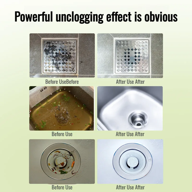 Unclogging pipelines bathroom drain dredging agent dissolve clogged toilet deodorize kitchen sewer pipe