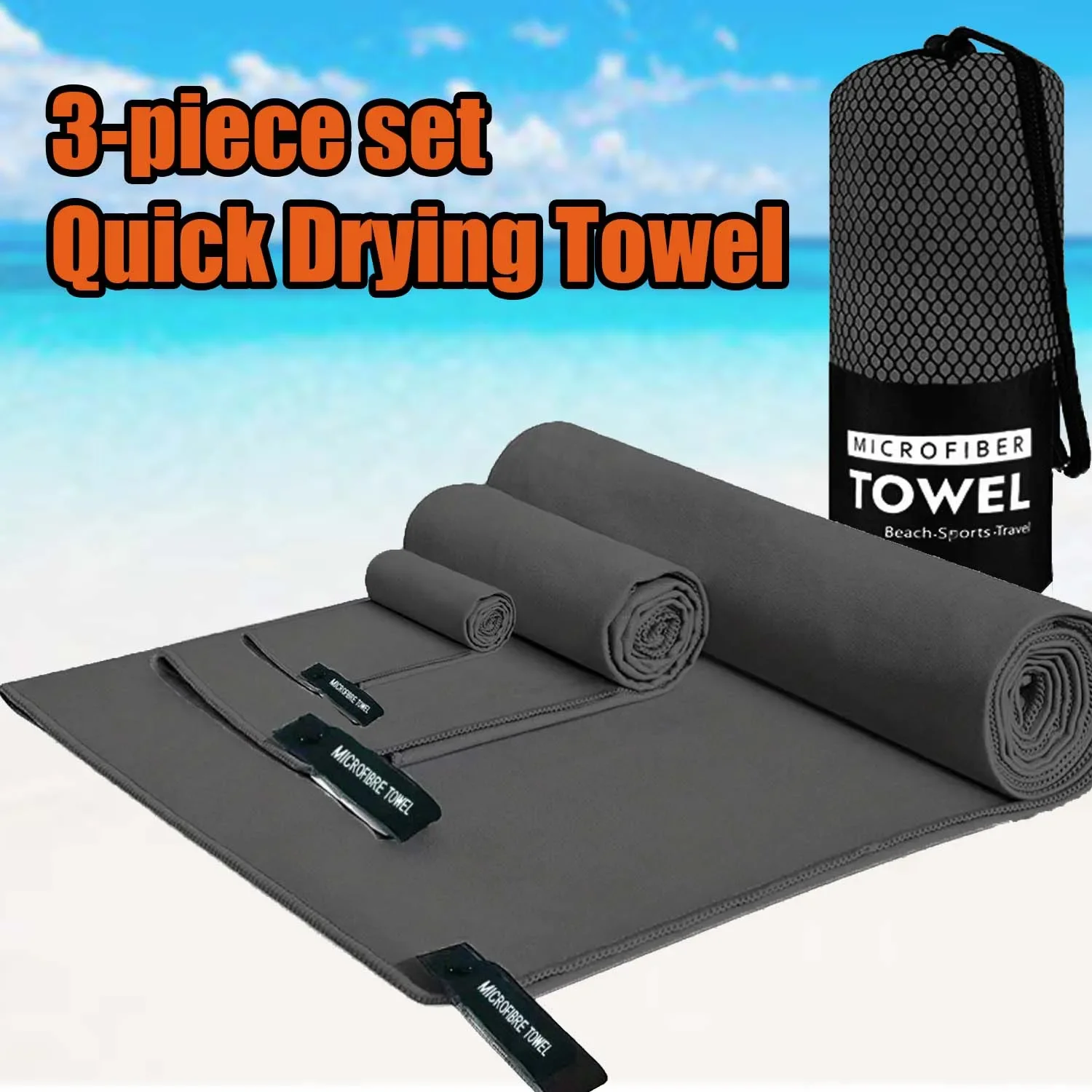Description Picture 2 of itemQuick Drying Towel Lightweight Microfiber Suitable for Camping Beach Gym Sports Yoga and Swimming Bath Towels Home Textile