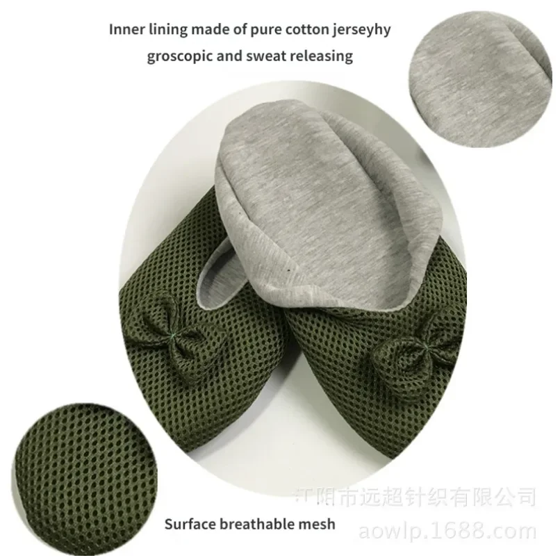 Home Slipper Women Children Bow Knot Contton Slip Non Grip Indoor Fluffy Lazy Female Black Dance House Floor Shoes Sock Casual
