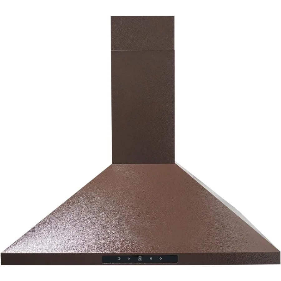 36 in. Range Hood Wall Mount Ducted Ductless Convertible Copper Vent Hood with 4Speed Exhaust Fan LED Lights 610 CFM HighPerfor