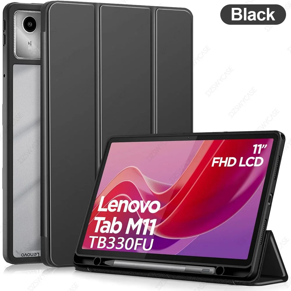 Clear Transparent Protective Trifold Stand Case with Pen Holder and Auto Wake/Sleep