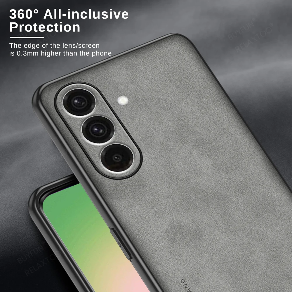 Sheepskin Leather Back Cover with TPU Soft Bumper - Shockproof Phone Case