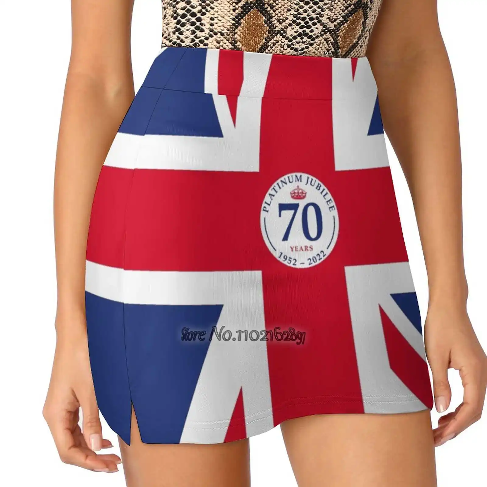 

Platinum Jubilee Flag Trending Fashion Skirt Summer Printed Women Sport Skirts Double-Layer Athletic Studio72 Platinum Jubilee
