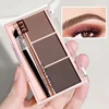 3-Shade Eyebrow Powder Palette - Long-Lasting, Waterproof and Sweat-Proof, Natural Eyebrow Powder for All Skin Types 1
