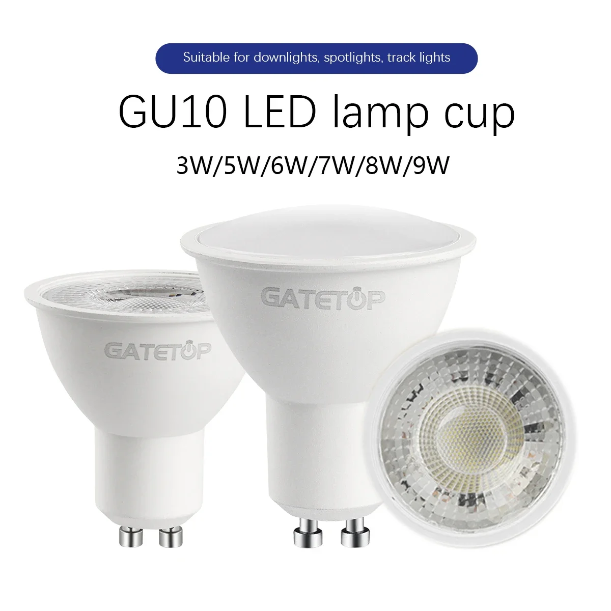 50pcs Energy-efficient LED Spotlight Gu10 Base AC220V AC110V 100V 3000K/4000K/6000K Foco Bulb Lamp for Home Decoration