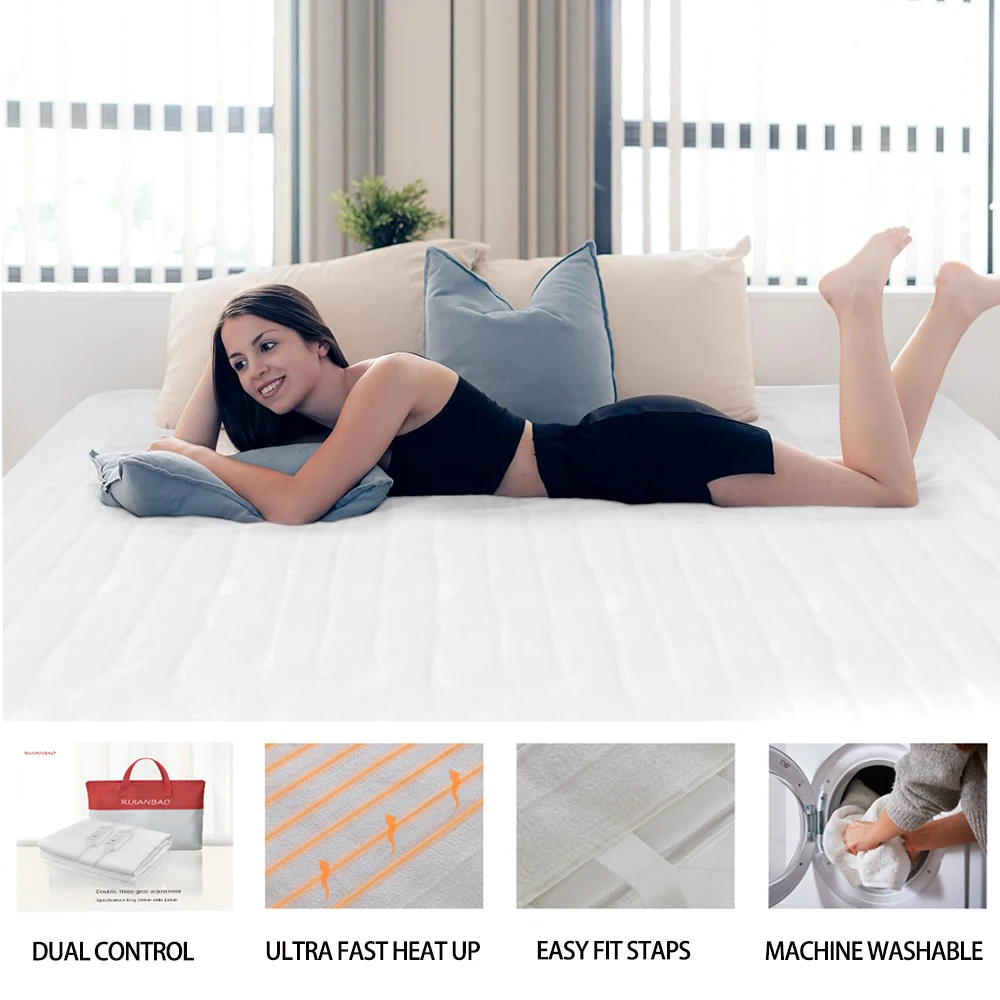 RUIANBAO Heated Blanket Electric Blanket Timer Heated Pad