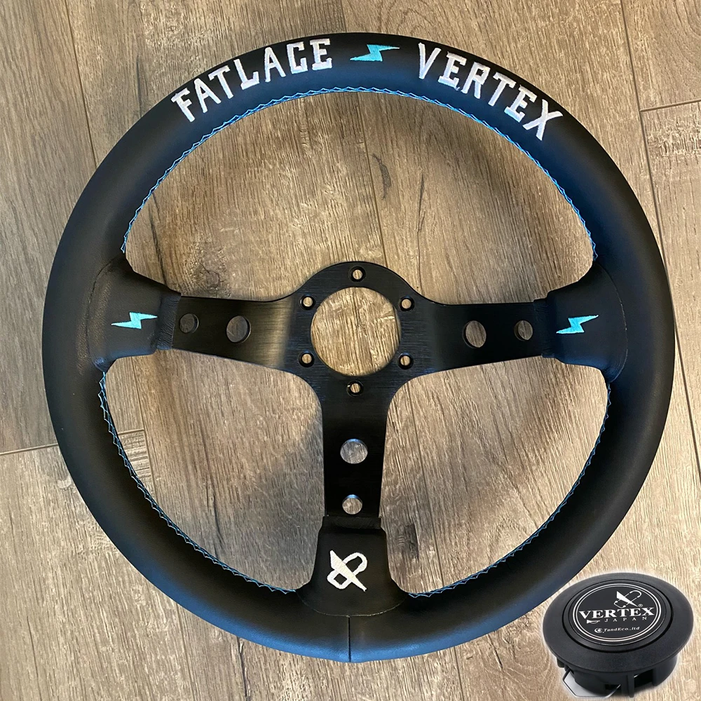 Volant Sport Drift En Cuir Véritable De 13 Pouces De Style Vertex