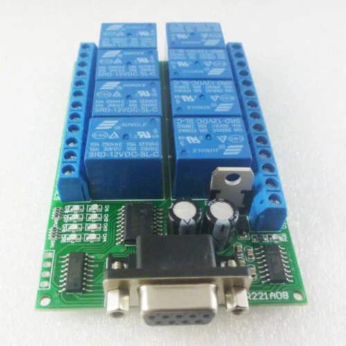 PLC 램프용 릴레이 스위치, LED 스마트 홈, 8 채널, 12V, RS232, DB9, UART 직렬 포트
