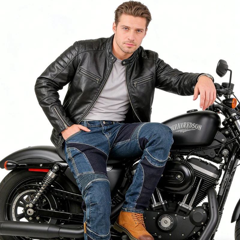 남성 여름 올 블루 케블라 오토바이 청바지 내마모성 방풍 먼지 방지 바이크 라이딩 바지 내구성 보호 장비 032