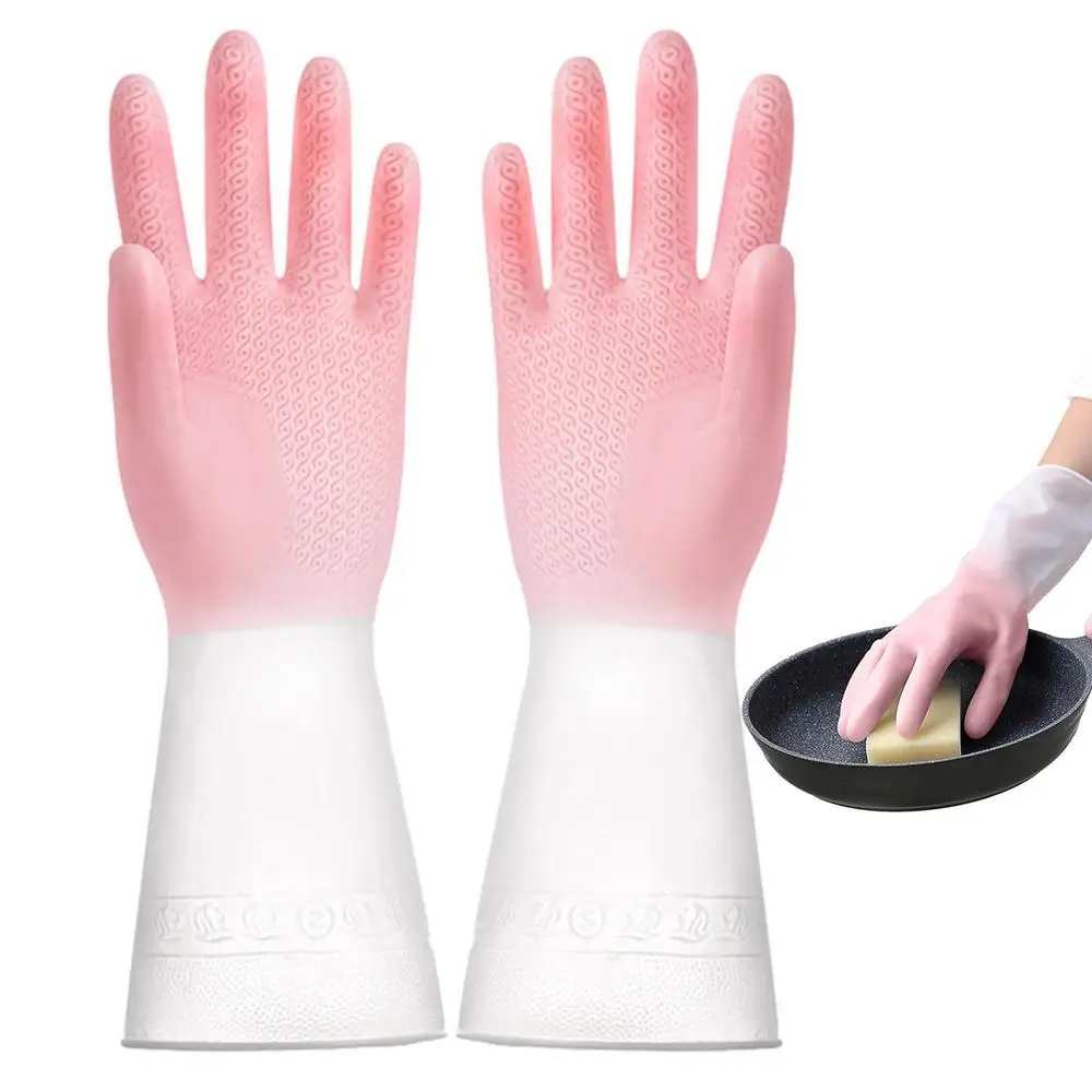 1 paire de gants de nettoyage pour lave-vaisselle en PVC, doux pour la  peau, gants