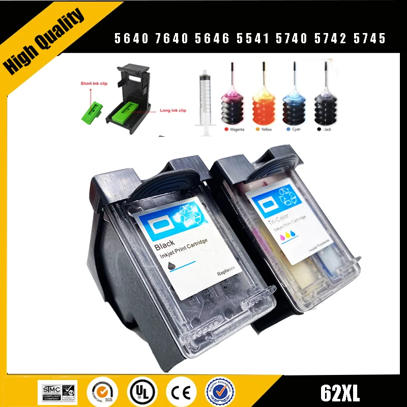Cartuccia D'Inchiostro Einkshop 62Xl Compatibile Per Hp 62 Xl Per Hp62 Envy 5540 5640 7640 5646 5541 5740 5742 5745 200 250 Stampante 62Xl