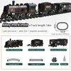 Electric Retro Trains Set Meal  Alloy Car Head  Track Train With Smoke, Light & Sounds Creative Decor Train Model Party Gifts 5
