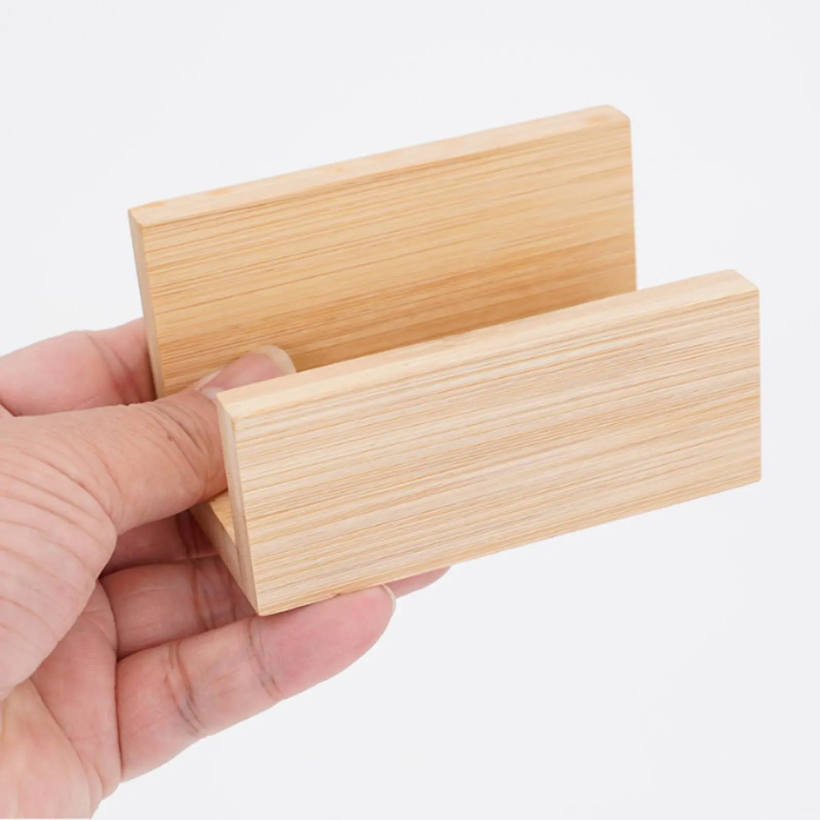 나무 명함 홀더 다기능 명함 홀더 상업 회의용 광택 마감 처리된 가장자리