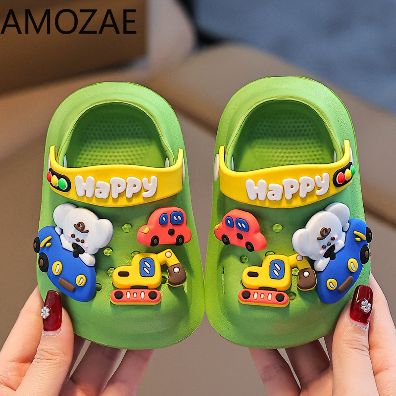 Summer Children Garden Clogs Shoes Boys&Girls Beach Sandal Kids Lightweight Breathable Cute Cartoon Slip Baby Slippers