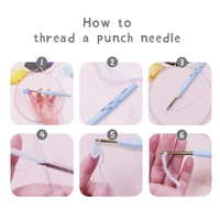 DIY Punch Needle Kits for Beginners Cute Animal with Hoop Embroidery Punch Needle Starter Craft Set Giraffe Festival Gift 5