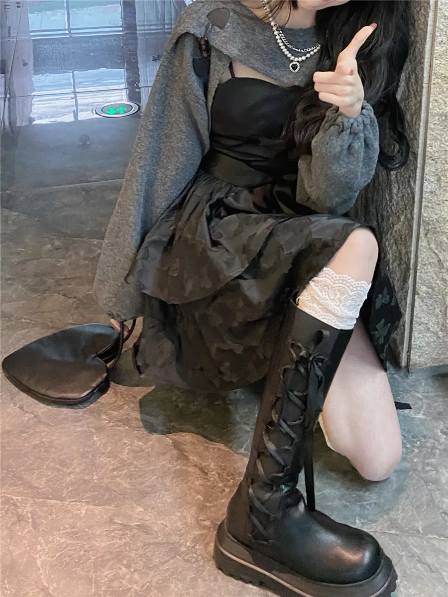 ドレス ストラップ セクシー パッチワーク レディース img_5abff84e9fc2690230a79c3b5a