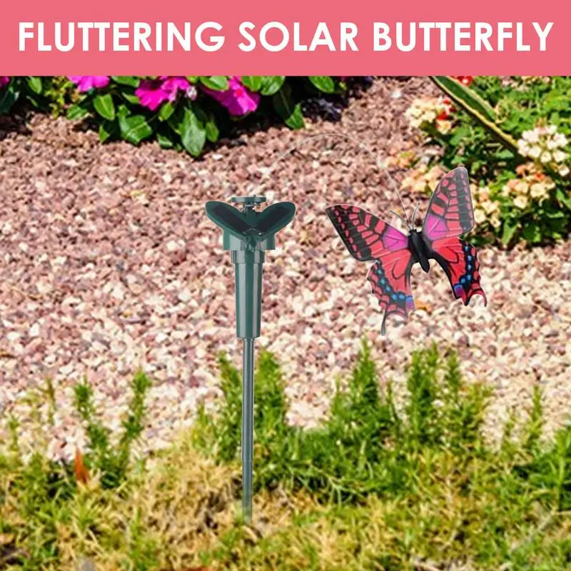 Solar Powered Butterfly Fluttering Water Proof Solar Butterflies Durable Garden Ornaments With Double-Sided Print For Home