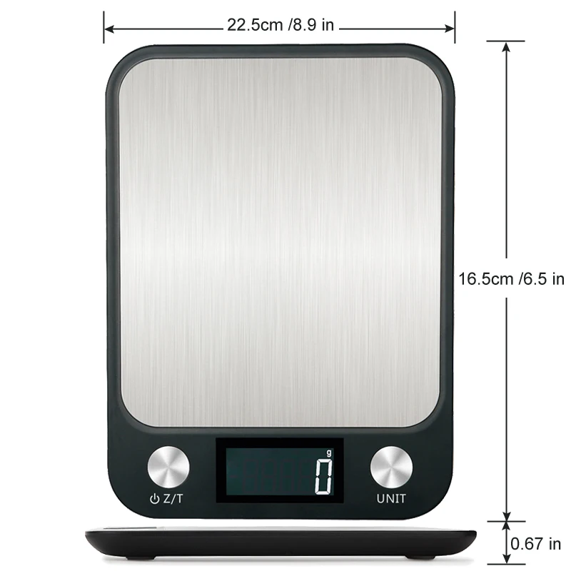 Balança de cozinha touchscreen display lcd 10kg