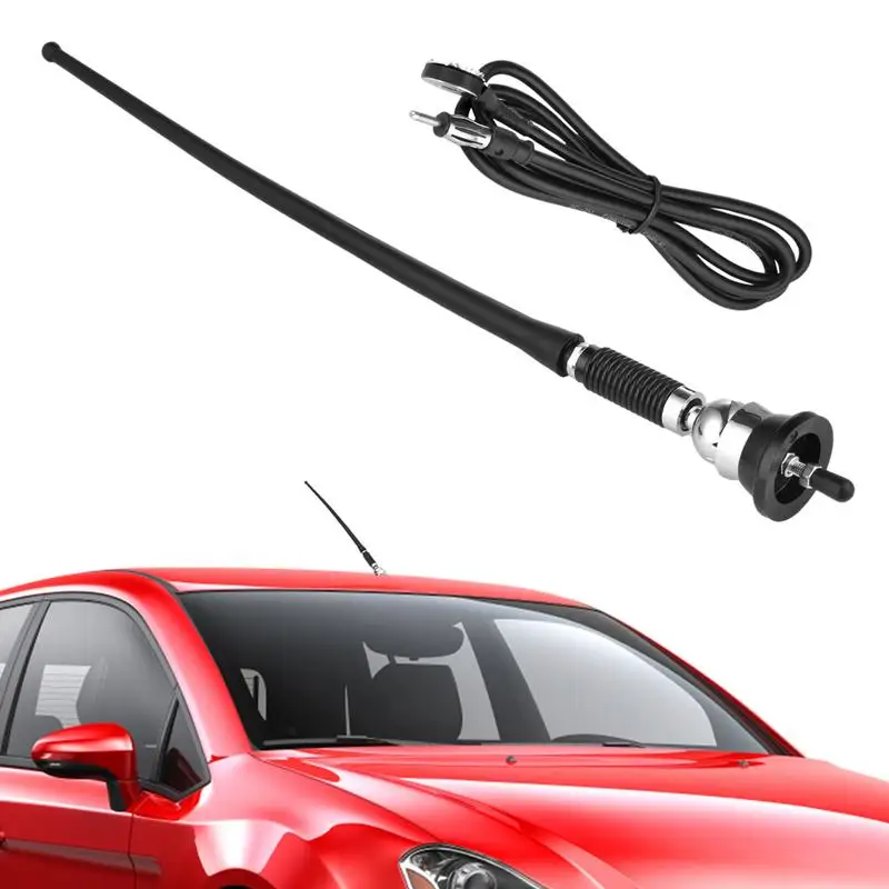 

AM/FM Antenna Aluminium Alloy Car Antenna For Digital Radio DC12-24V Universal Radio Antenna Strength Singal Low Noise For