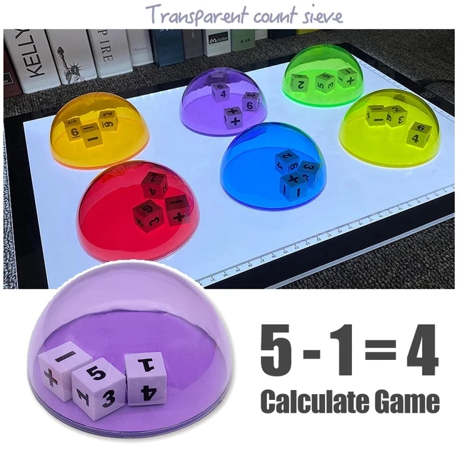 Montessori Sensory Education Light Table Toys Open Material Ten Grid Arithmetic Learning Translucent Blocks Math Toys For Kids 3